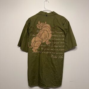 Vintage Y2K Ecko Unlimited Olive Graphic Men's Shirt